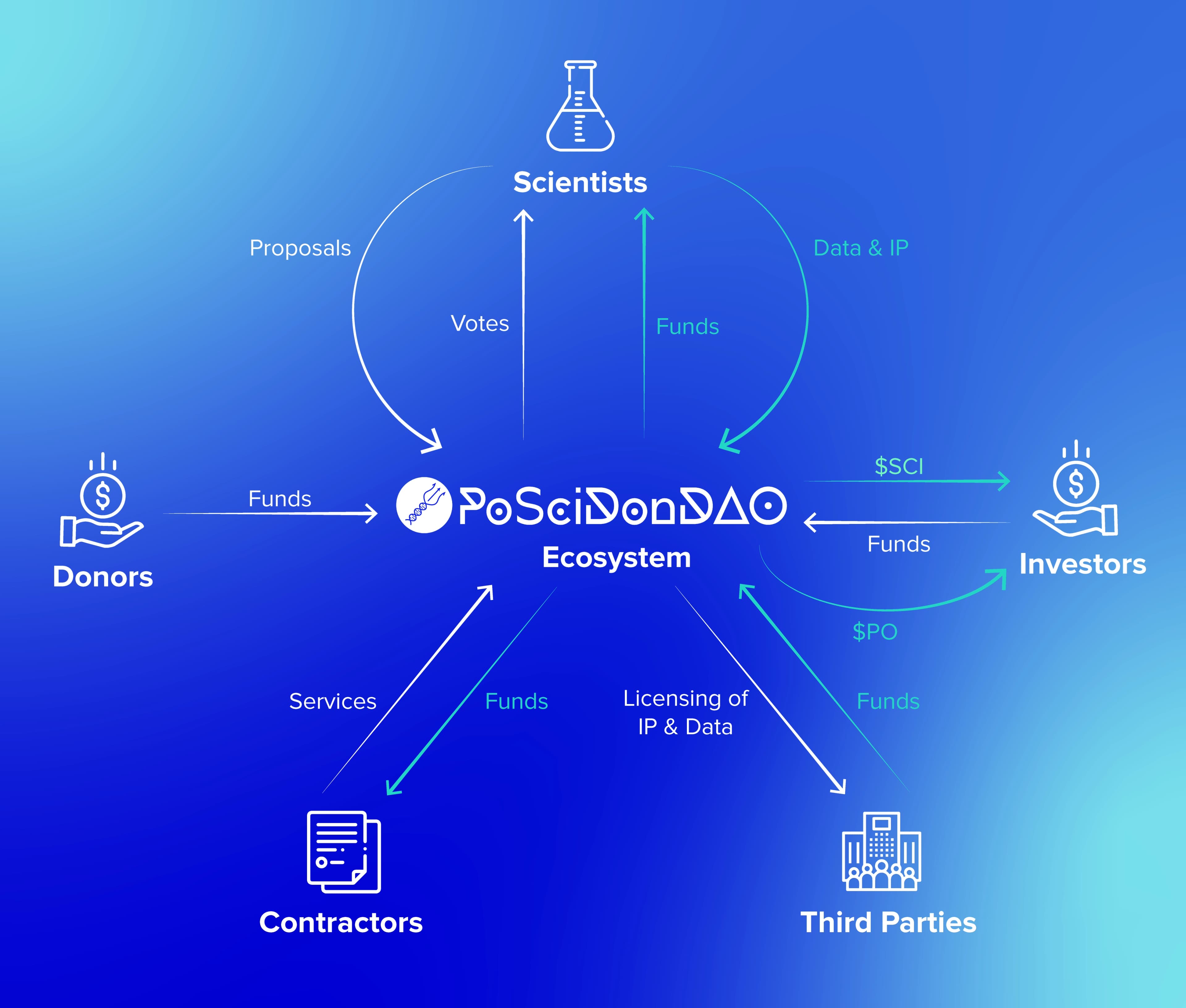Overview of PoSciDonDAO's ecosystem